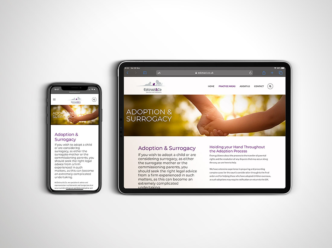Responsive website views